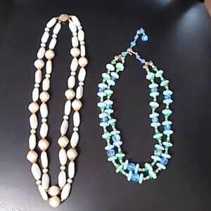 Vintage Plastics Crystal Necklaces 2x